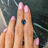 3.42 Ct. Greenish Blue Sapphire from Ceylon (Sri Lanka) Life Style