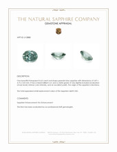 0.63 Ct. Greenish Blue Sapphire from Montana Appraisal