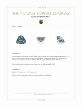0.71 Ct. Greenish Blue Sapphire from Montana Appraisal