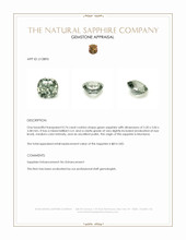 0.74 Ct. Green Sapphire from Montana Appraisal