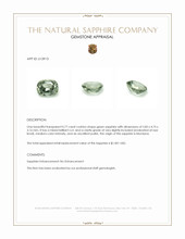 0.77 Ct. Green Sapphire from Montana Appraisal