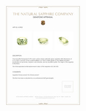 0.90 Ct. Yellowish Green Sapphire from Montana Appraisal