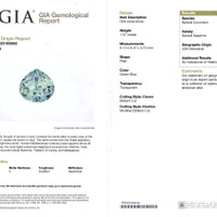 1.07 Ct. Bluish Green Sapphire from Montana Scan Report