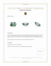 0.75 Ct. Bluish Green Sapphire from Montana Appraisal