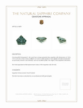 1.48 Ct. Greenish Blue Sapphire from Montana Appraisal
