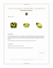 1.94 Ct. Yellowish Green Sapphire from Ceylon (Sri Lanka) Appraisal