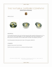 0.58 Ct. Greenish Yellow Sapphire from Montana Appraisal