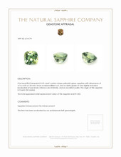 0.49 Ct. Yellowish Green Sapphire from Ceylon (Sri Lanka) Appraisal