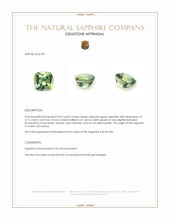 0.49 Ct. Yellowish Green Sapphire from Ceylon (Sri Lanka) Appraisal