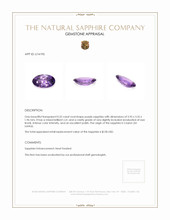 0.32 Ct. Purple Sapphire from Ceylon (Sri Lanka) Appraisal
