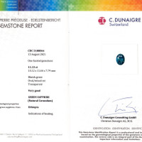 11.13 Ct. Bluish Green Sapphire from Ethiopia Scan Report