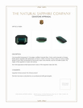 30.60 Ct. Bluish Green Sapphire from Ceylon (Sri Lanka) Appraisal