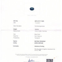 10.26 Ct. Bluish Green Sapphire from Ceylon (Sri Lanka) Scan Report