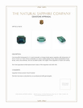 6.12 Ct. Bluish Green Sapphire from Ceylon (Sri Lanka) Appraisal