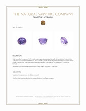 0.70 Ct. Purple Sapphire from Ceylon (Sri Lanka) Appraisal
