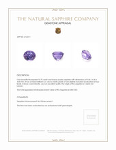 0.70 Ct. Purple Sapphire from Ceylon (Sri Lanka) Appraisal