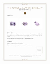 0.63 Ct. Purple Sapphire from Ceylon (Sri Lanka) Appraisal