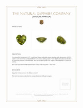 0.77 Ct. Yellowish Green Sapphire from Ceylon (Sri Lanka) Appraisal