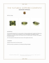 0.55 Ct. Yellowish Green Sapphire from Ceylon (Sri Lanka) Appraisal