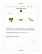 0.98 Ct. Yellowish Green Sapphire from Ceylon (Sri Lanka) Appraisal