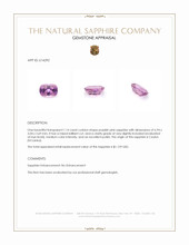 1.14 Ct. Purplish Pink Sapphire from Ceylon (Sri Lanka) Appraisal