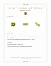 1.62 Ct. Greenish Yellow Sapphire from Ceylon (Sri Lanka) Appraisal