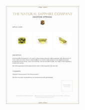1.62 Ct. Greenish Yellow Sapphire from Ceylon (Sri Lanka) Appraisal