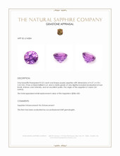 0.52 Ct. Purple Sapphire from Ceylon (Sri Lanka) Appraisal