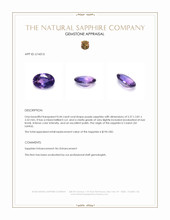 0.44 Ct. Purple Sapphire from Ceylon (Sri Lanka) Appraisal