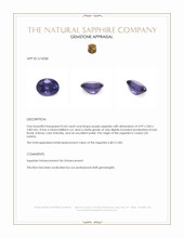 0.43 Ct. Purple Sapphire from Ceylon (Sri Lanka) Appraisal