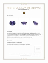 0.43 Ct. Purple Sapphire from Ceylon (Sri Lanka) Appraisal
