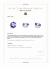 0.47 Ct. Purple Sapphire from Ceylon (Sri Lanka) Appraisal