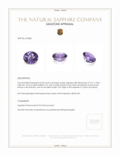0.40 Ct. Purple Sapphire from Ceylon (Sri Lanka) Appraisal