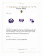 0.40 Ct. Purple Sapphire from Ceylon (Sri Lanka) Appraisal