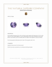 0.42 Ct. Purple Sapphire from Ceylon (Sri Lanka) Appraisal