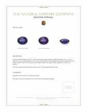 0.79 Ct. Purple Sapphire from Ceylon (Sri Lanka) Appraisal