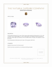 0.74 Ct. Purple Sapphire from Ceylon (Sri Lanka) Appraisal