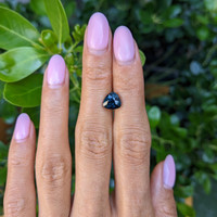 2.69 Ct. Greenish Blue Sapphire from Madagascar Life Style