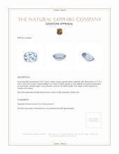 0.67 Ct. Greyish Blue Sapphire from Ceylon (Sri Lanka) Appraisal