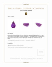 0.78 Ct. Purple Sapphire from Ceylon (Sri Lanka) Appraisal