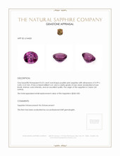 0.52 Ct. Purplish Pink Sapphire from Ceylon (Sri Lanka) Appraisal
