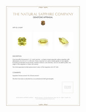 1.31 Ct. Greenish Yellow Sapphire from Ceylon (Sri Lanka) Appraisal