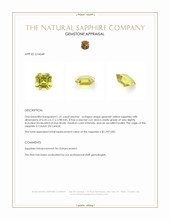 1.31 Ct. Greenish Yellow Sapphire from Ceylon (Sri Lanka) Appraisal