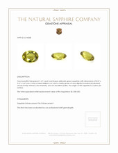 1.47 Ct. Yellowish Green Sapphire from Ceylon (Sri Lanka) Appraisal
