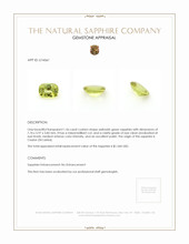 1.56 Ct. Yellowish Green Sapphire from Ceylon (Sri Lanka) Appraisal