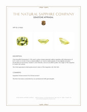 1.98 Ct. Greenish Yellow Sapphire from Ceylon (Sri Lanka) Appraisal