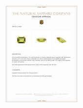 1.96 Ct. Yellowish Green Sapphire from Ceylon (Sri Lanka) Appraisal