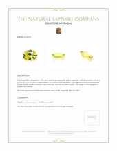 1.78 Ct. Greenish Yellow Sapphire from Ceylon (Sri Lanka) Appraisal