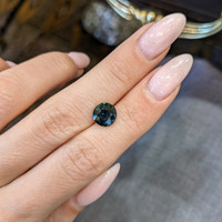 3.05 Ct. Greenish Blue Sapphire from West Africa Life Style