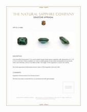 7.26 Ct. Bluish Green Sapphire from Ceylon (Sri Lanka) Appraisal